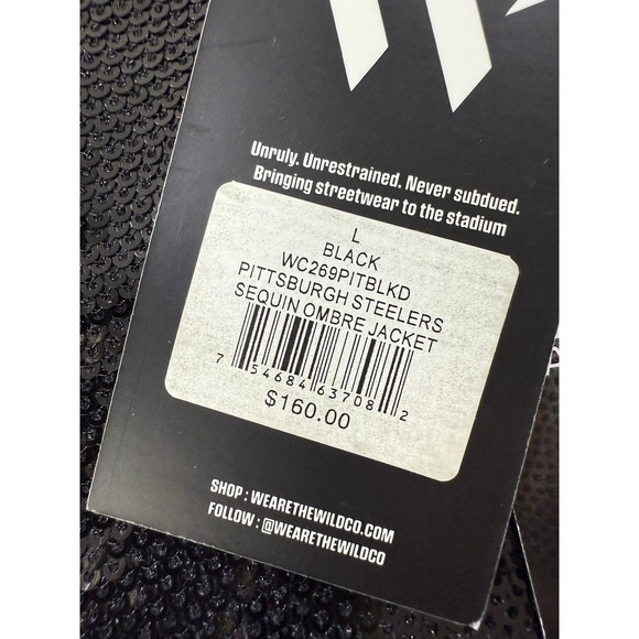 Wild Collective Pittsburgh Steelers Sequin Womens Bomber Jacket Womens Large New - Picture 6 of 12